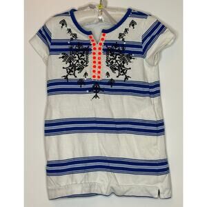 J. Crew Crewcuts Girls Embroidered and Beaded Tunic Shirt Super Cute Size 4-5